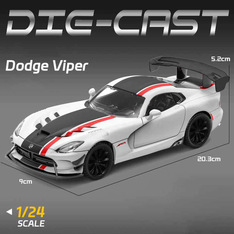 NEW 1/24 Dodge Viper SRT Supercar Alloy Model Car Toy Diecasts Metal Casting Sound and Light Car Toys for Children Vehicle