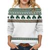 LXF-YT52 Saint Patrick's Day Fair Isle Pullover Sweater - Long Sleeve, Spring and Autumn Fashion.