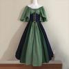 Women's Off‑Shoulder Half Sleeve Maxi Dress Loose Fit High Waist Vintage Renaissance Medieval Gown