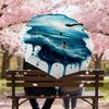 1pc Paintbrush Ocean Automatic Open/Close Umbrella Compact Folding Umbrella with 8-Rib Shaft for Women/Men, Portable Travel Umbrella,1202S