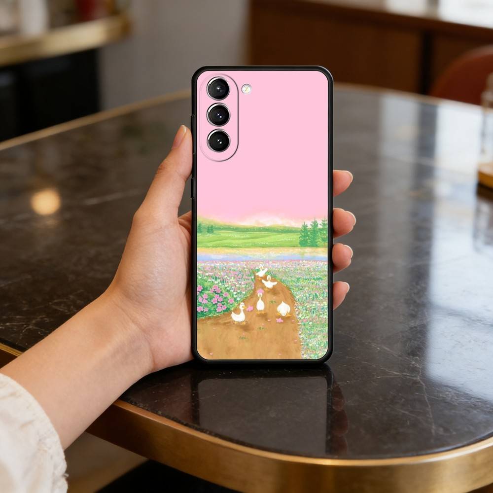 

Spring Iphone Wallpaper Phone Case For Samsung S25,24,23,22,30,21,10,9,Ultra,Plus,Lite,FE,4,5 G Soft Black Case Samsung S24ULTRA