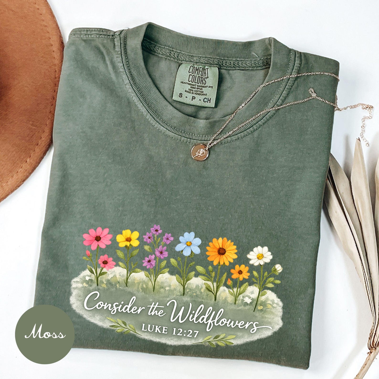 Comfort Colors® Consider How The Wildflowers Grow Shirt Bible Verse Shirt Christian Mom Shirt Religious Shirt Wildflowers Shirt L