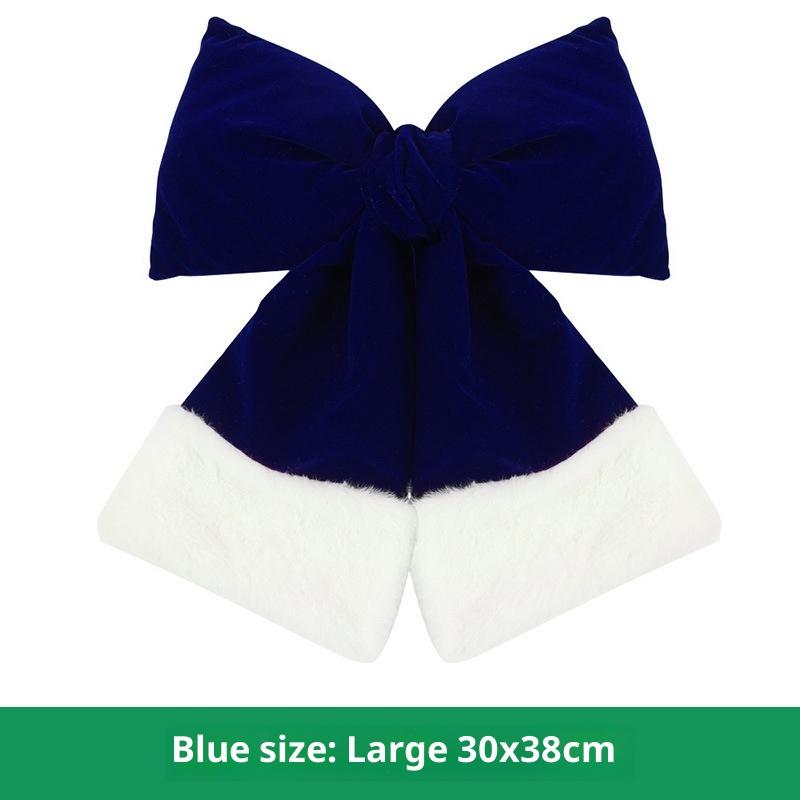 Christmas Solid Color Plush Bow Pendant Creative Festival Home Background Decoration Ornaments Party Atmosphere Supplies