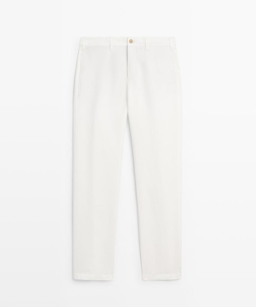 Masimodutti Linen Cotton Straight Fit Pants
