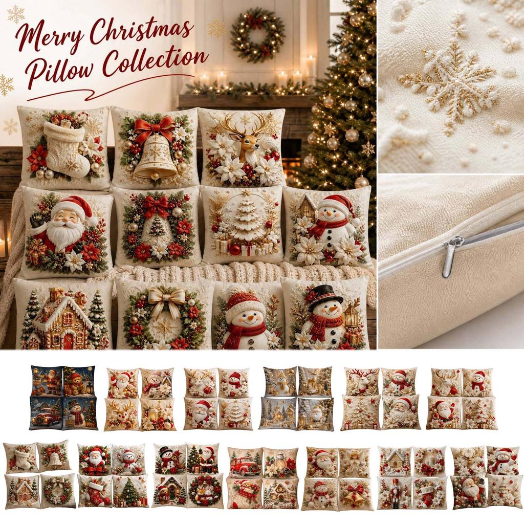 Christmas Throw Covers 1818 Inch Set of 4, Holiday Cushion Cases for Couch Decor, Inserts Not Included