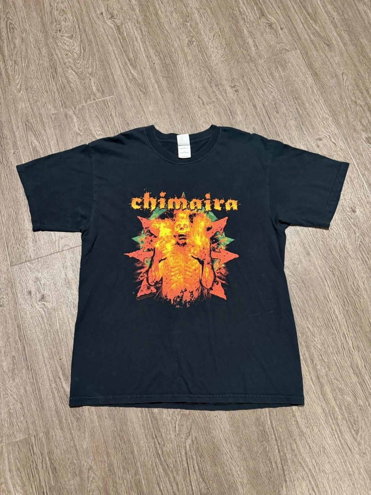 Vintage 2004 Chimaira Band Tour T-Shirt Large Metalcore Rare Skull S