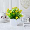 White Artificial Potted Flowers Plastic Fake Flower Bonsai  Indoor Decoration