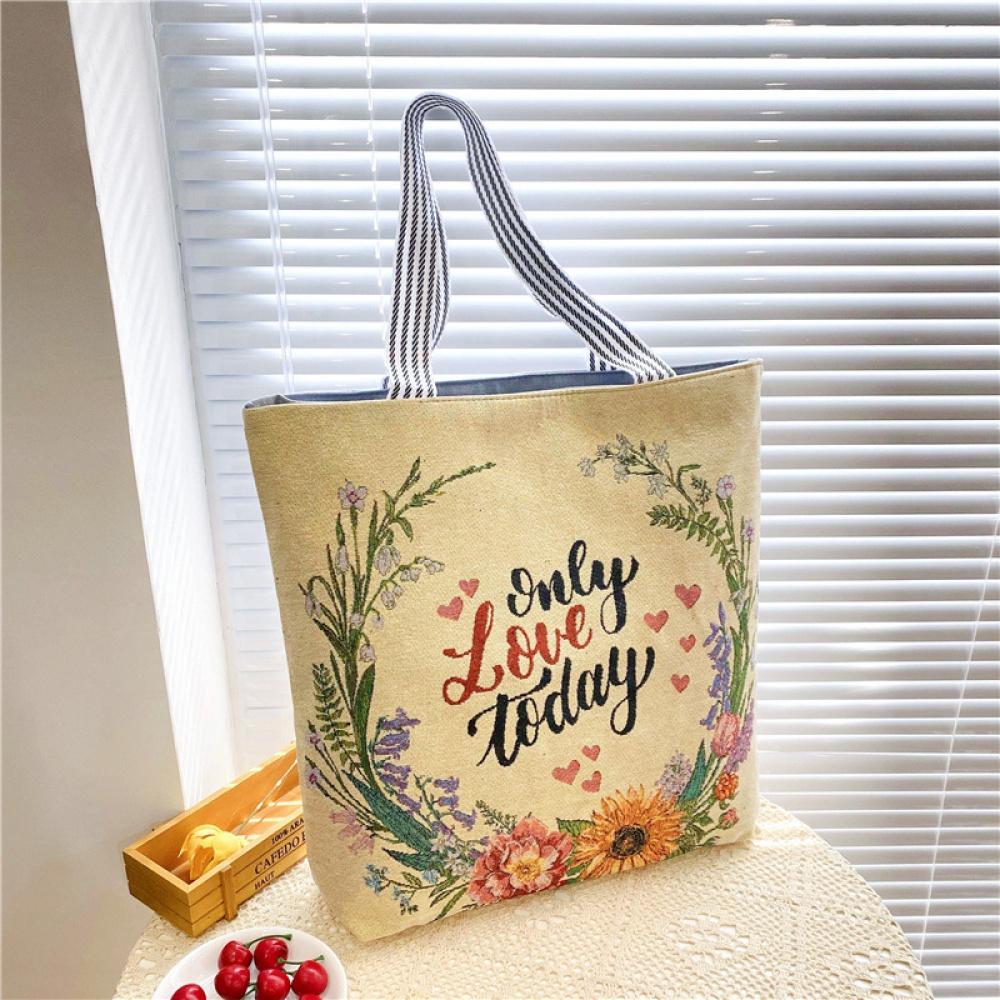 Canvas Bags Handbag For Women Shopper Cute Cat Shopping Tote Bag With Zipper Designer Bag Japanese Style Cartoon Large Shoulder Bags