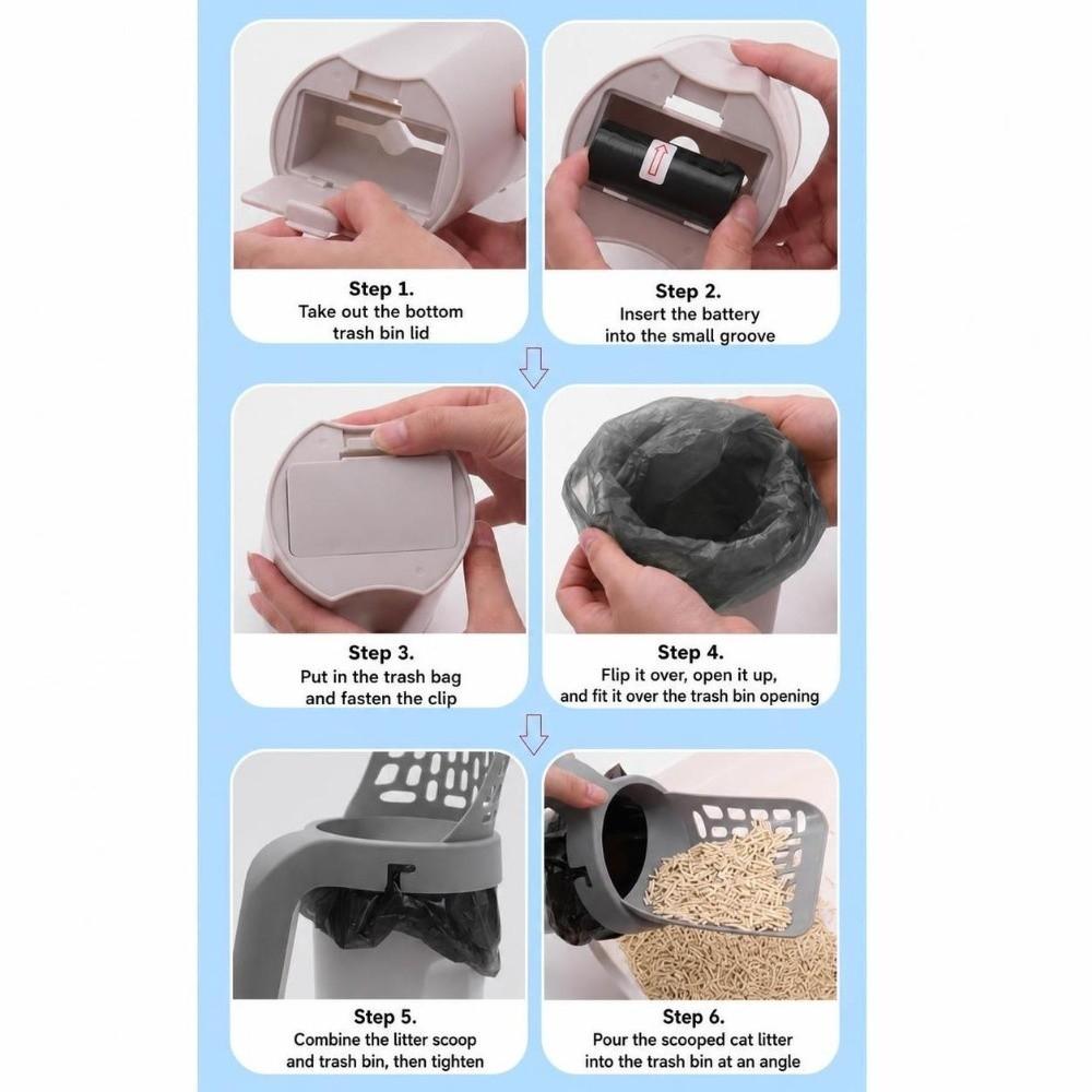 All-in-One Cat Litter Scoop Durable Cat Litter Shovel Pet Supplies Cat Poop Scooper Cat Litter Box