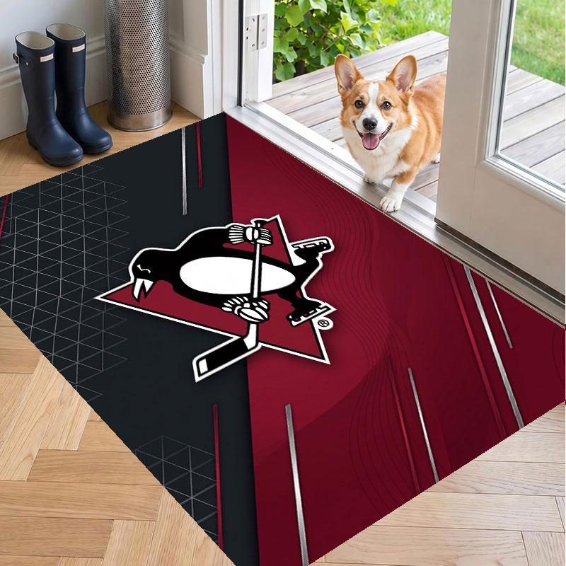 Soft Floor Carpet Pittsburgh Penguins Pattern Area Rug Decorative Mat For Home Room Decoration