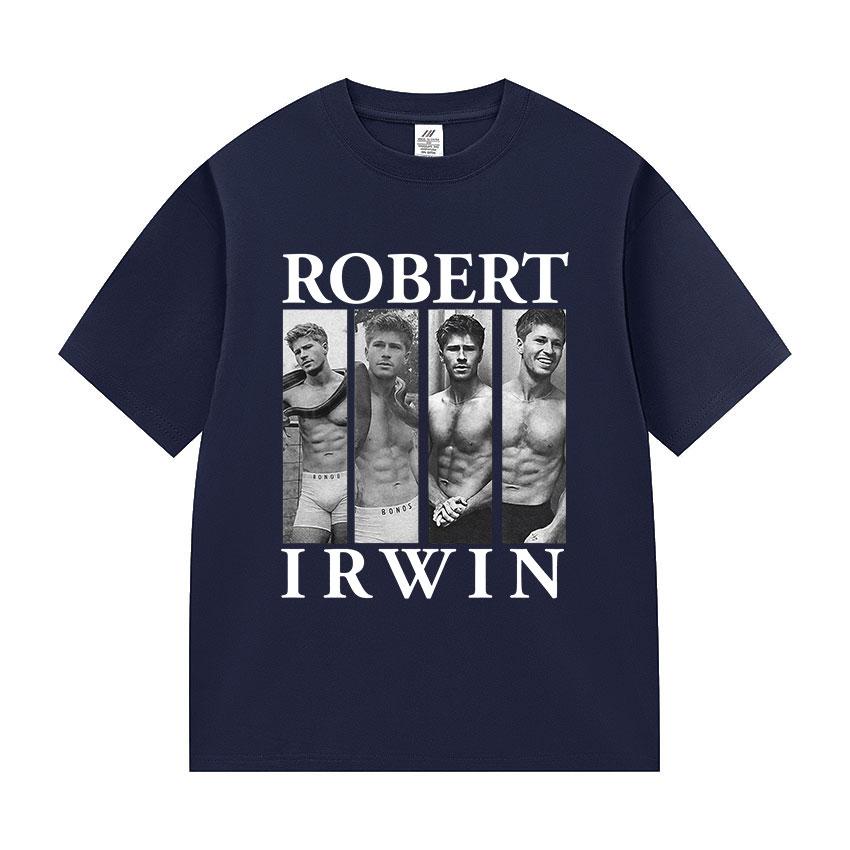 Klassisches Robert Irwin Wildlife Zoo Grafik T-Shirt Herren Vintage Mode Kurzarm T-Shirts Mann 100% Baumwolle T-Shirt Streetwear