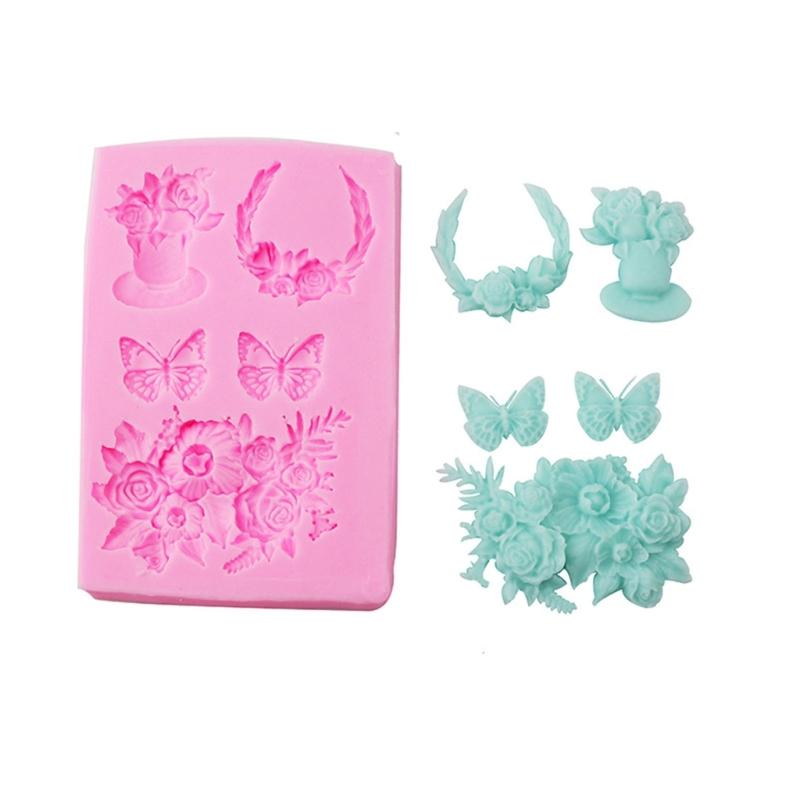 Flower Butterflies Silicone Chocolate Mould Cake Decorating Baking Accessories
