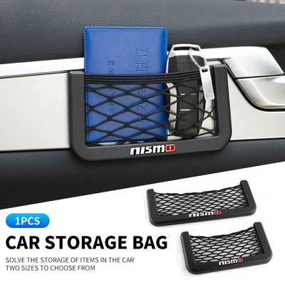 New Car Net Bag Phone Holder Organizer Car Seat Side Back Storage Bag For Nismo Nissan Teana Skyline Juke X-trail Almera Qashqai