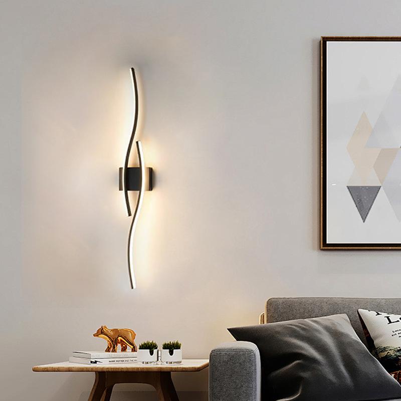 LED Wireless Wall Light Warm Light For Sofa Living Room TV Background Wall Light Luxury Decor Long Line Bedroom Bedside Lighting