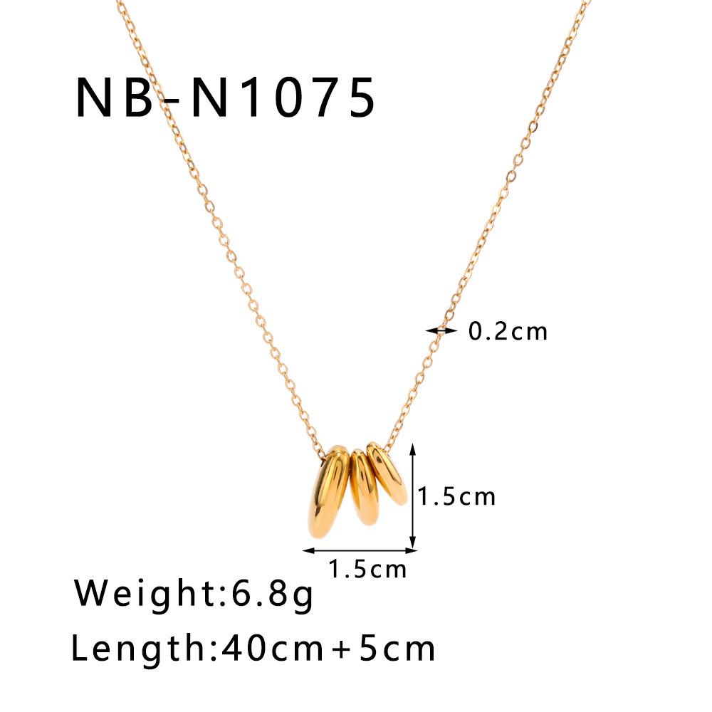 Gold Sainless Steel Beads Pendant Necklace For Women Link Chain Beads Charm Choker