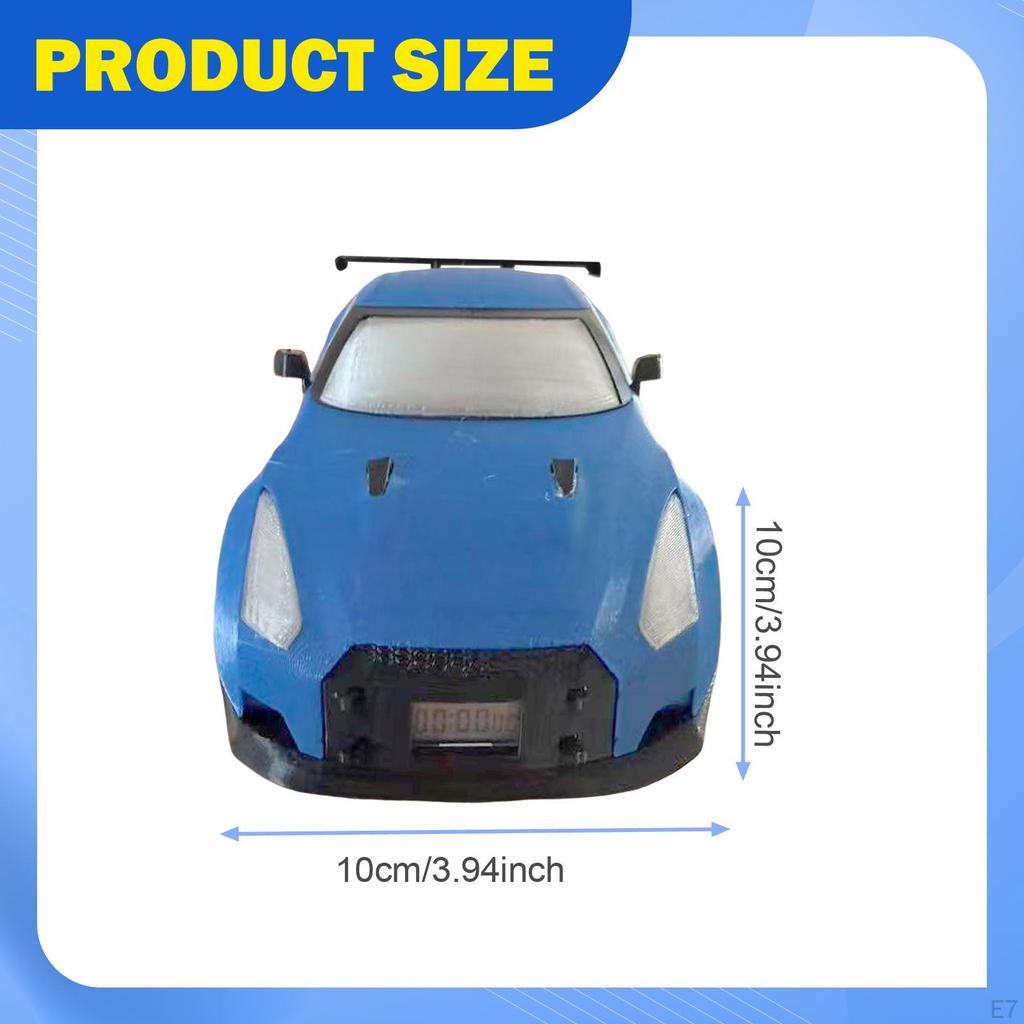 Sport Race Car Toy Classic Vehicle Model with Alarm Clock Display Ornament for Birthday