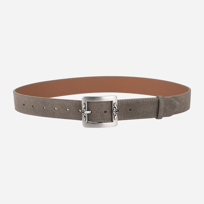 Ew Fashion Trend Pin Buckle Belt Simple Casual Versatile Real Cowhide Belt Eans Decoration