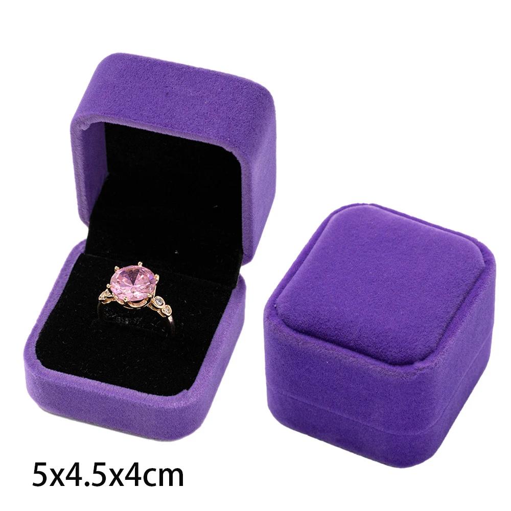 Square Engagement Velvet Earring Ring Packaging Box Jewelry Organizer Valentine Day Gift Case Ring Display Storage Wholesale