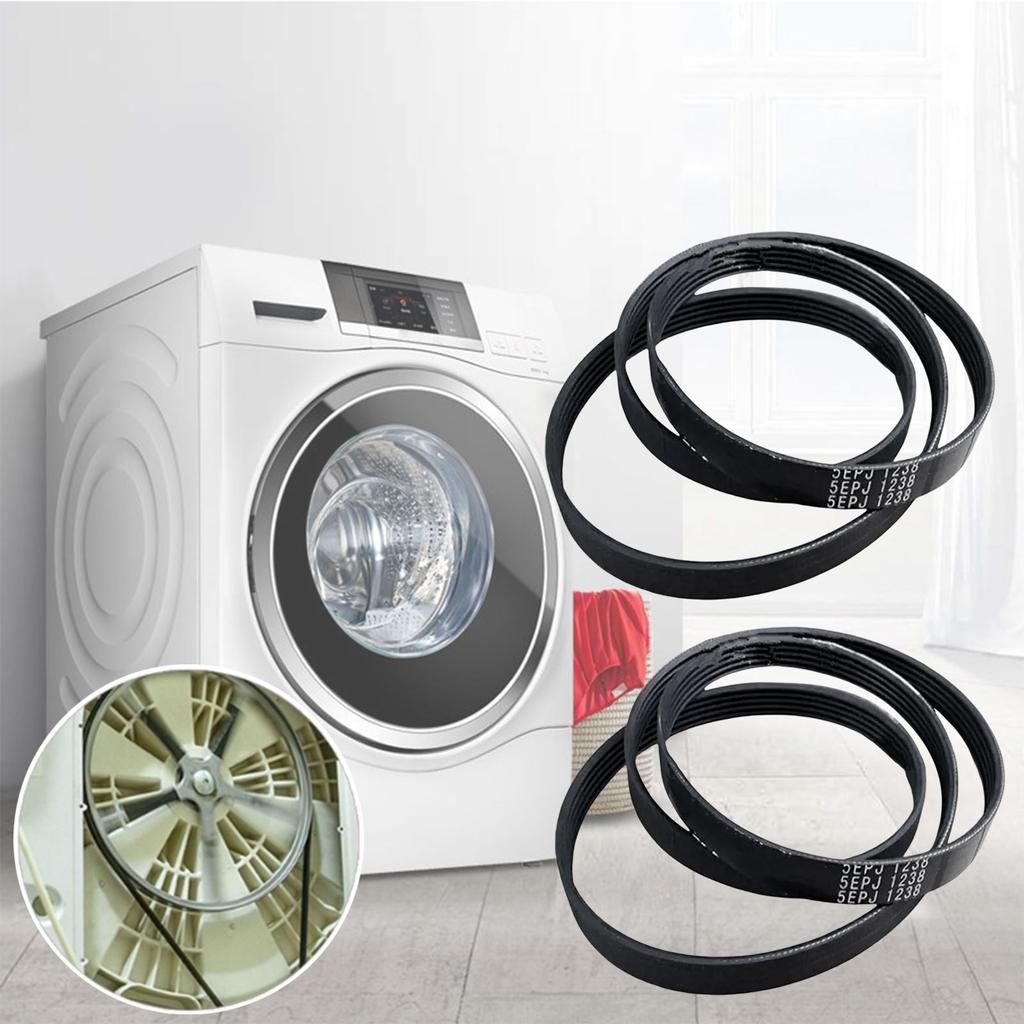 Set of 2 Washing Machine Belt Drive Bands Washing Machine Drive Belts Washer Repair Part Rubber Texture for Washer