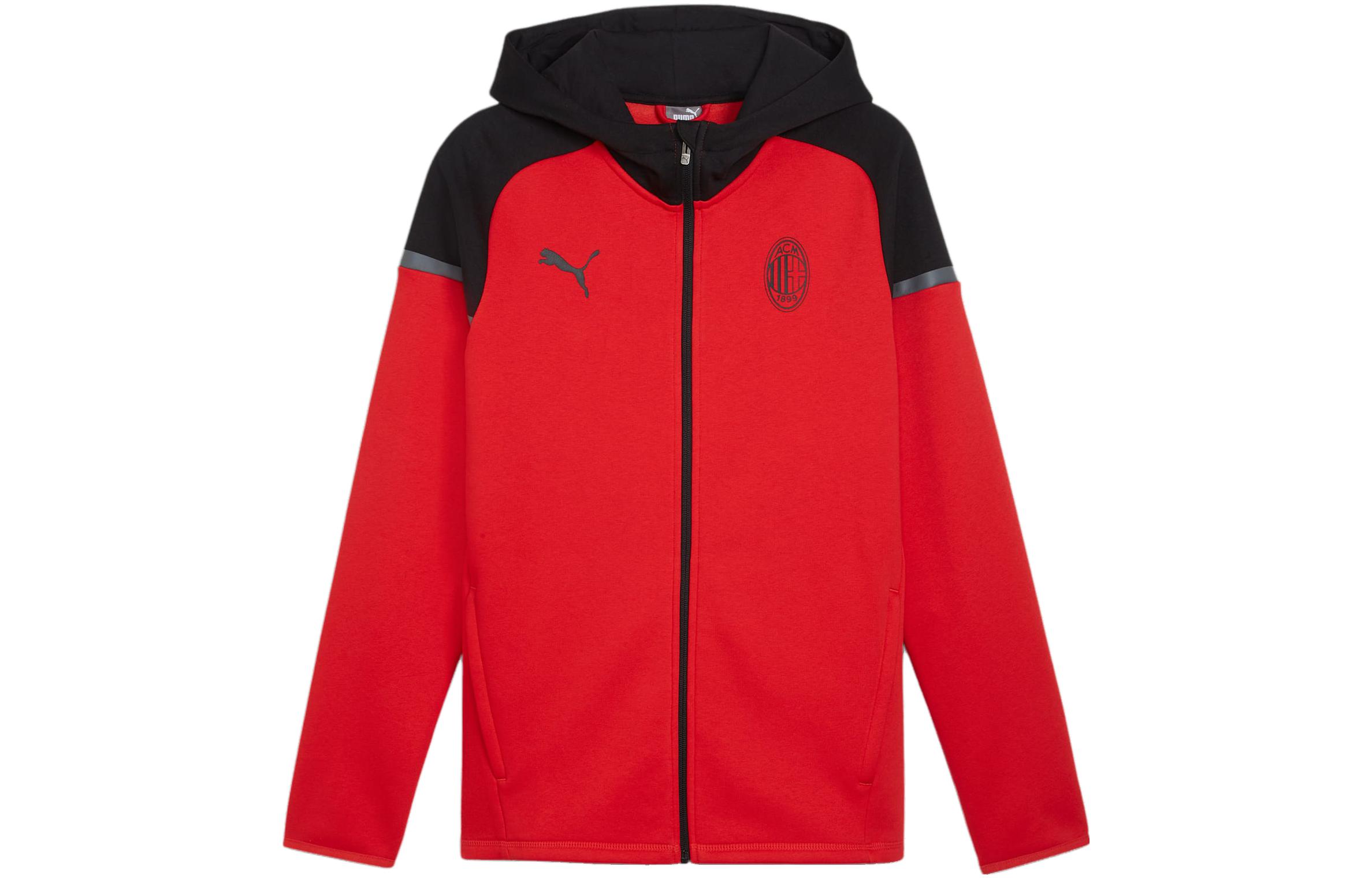 PUMA AC Milan Football Casuals Hooded Jacket Men s Red Black 772303-01 S