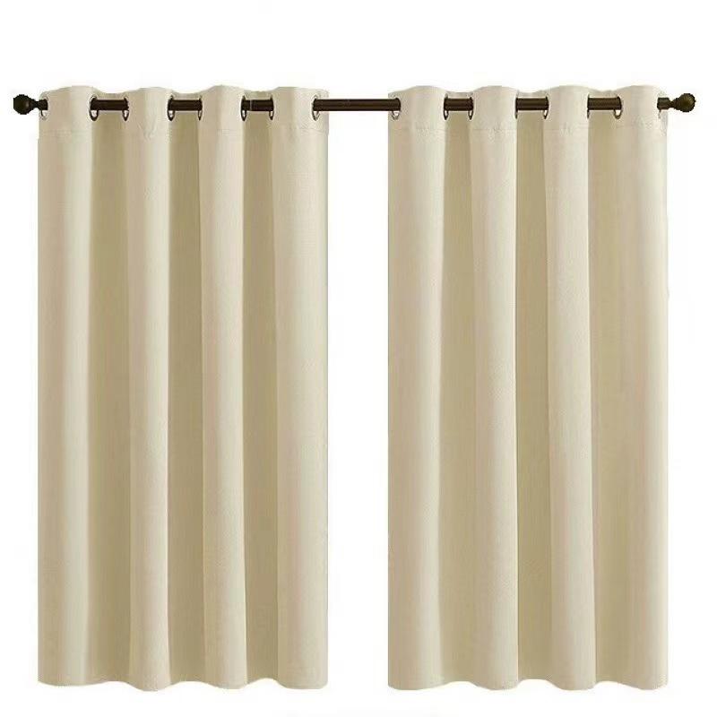 Curtain Solid Color Blackout High-Precision Bedroom Sunscreen Finished Curtain Cloth