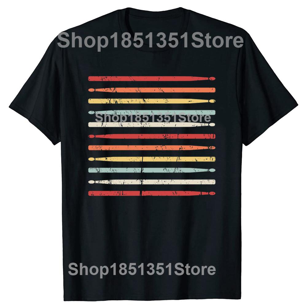 

Funny Retro Drumsticks Drummer Percussion Drums Player T Shirt Men Humor Streetwear Tee Shirt Short Sleeve Unisex Loose Clothing 4XL