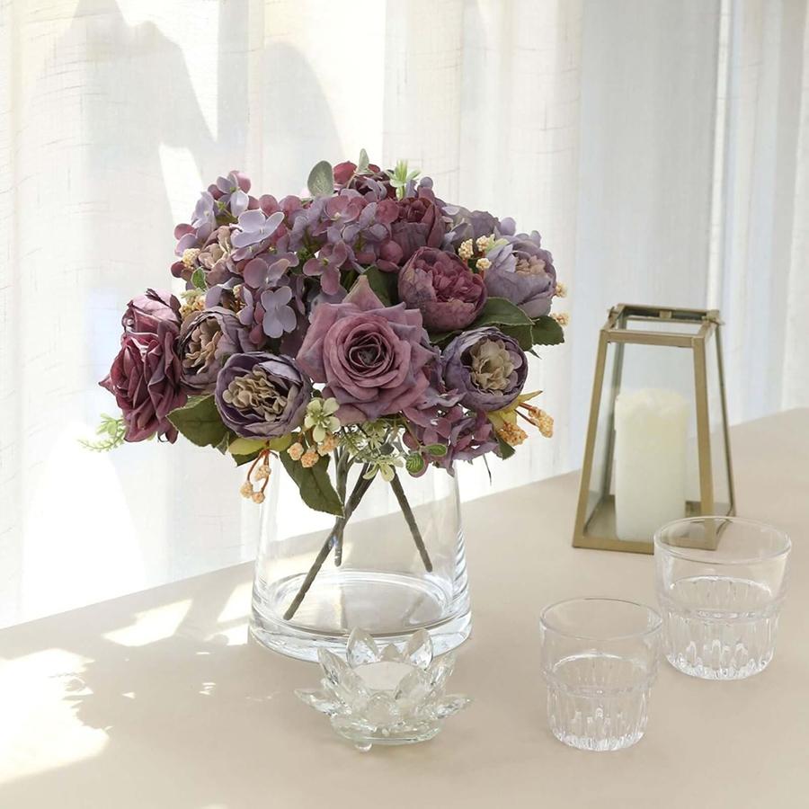 1/3PC Artificial Flowers Silk Hydrangea Wedding Wreath Home Room Garden Yard Rose Bridal Bouquet Festival Decora Vase Fake Peony