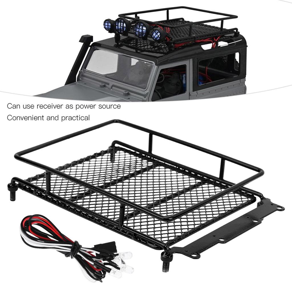 RC Roof Rack, Practical Lightweight RC Carrier Farm Roof for Remote Control Cars (Black)