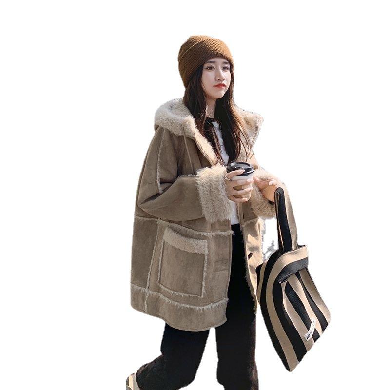 

Куртка женская корейская темпераментная утолщенная маленькая с капюшоном локомотив хлопковый костюм XL