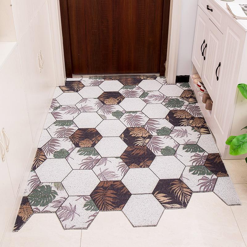 Custom Irregular Shape Kitchen Mat, Nordic Minimalist Rug, Anti-slip, PVC Silk Loop Door Mat, Entrance Rubbing, Dust Carpet