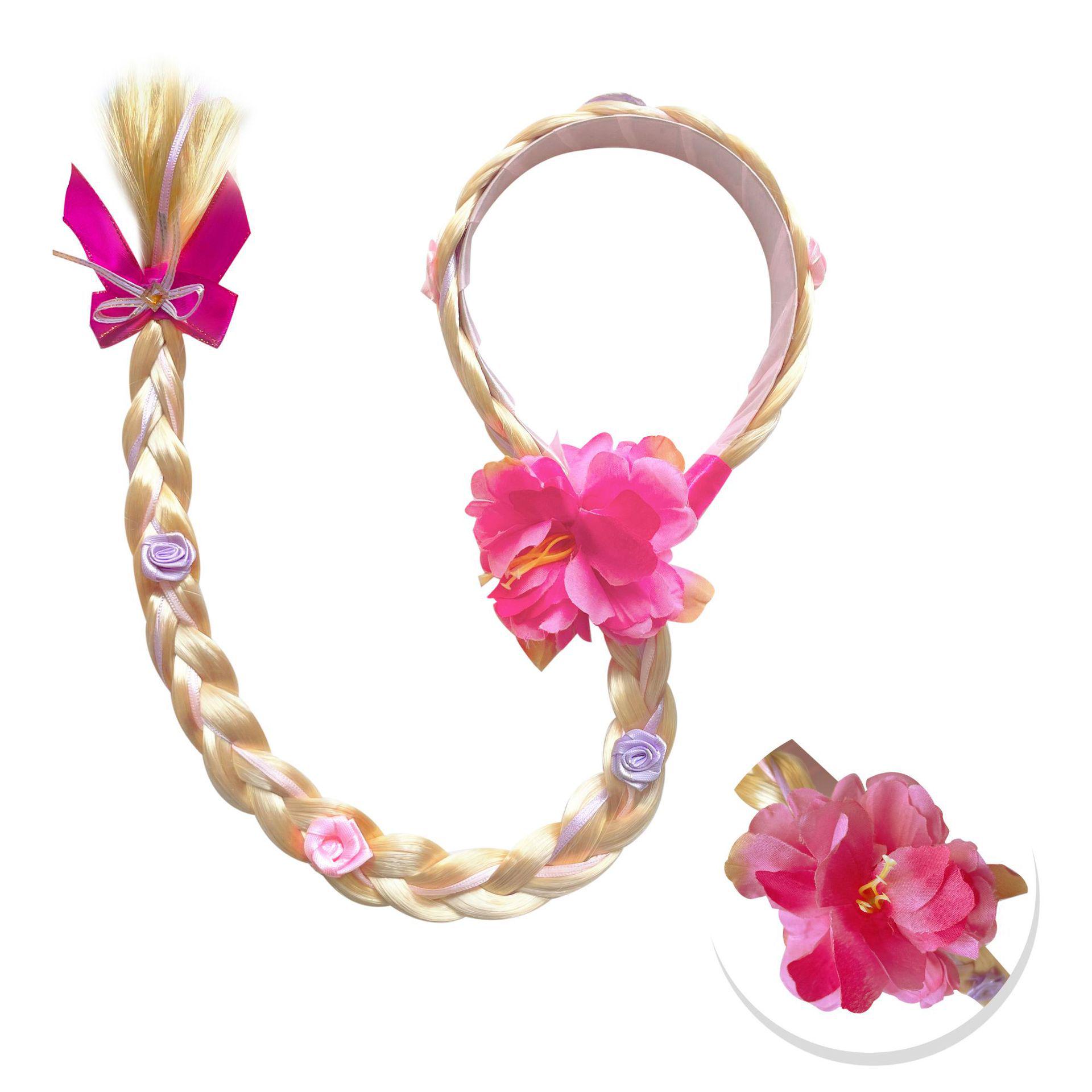 

Длинный парик-повязка на голову с бантом принцессы для детских праздников и костюмов