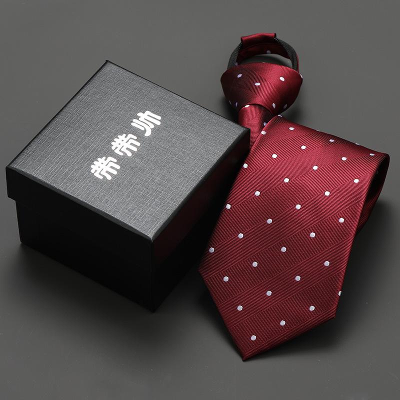 Groom'S Wedding Men'S And Women'S Business Ties, Formal Wear, Black Zipper-Style Korean Version, Narrow Lazy Man, No Stripes, Suit And Tie