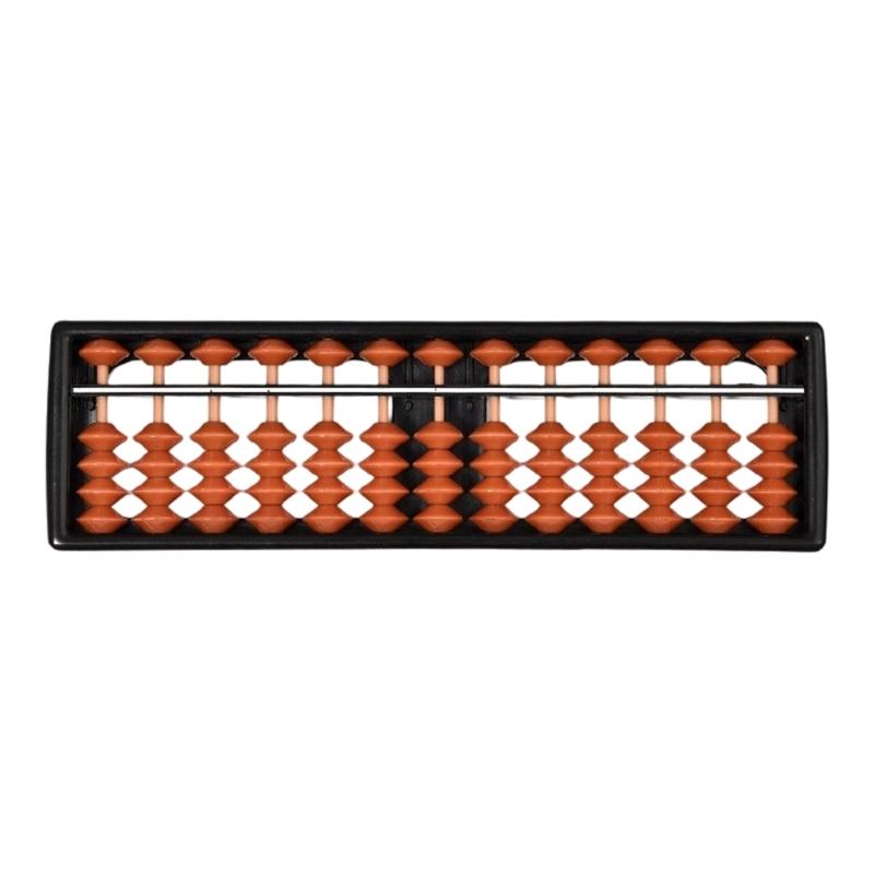 13-Rod Abacus with ABS Plastic Frame and One Upper and Four Lower Beads per Rod for Abacus-Based Math Practice