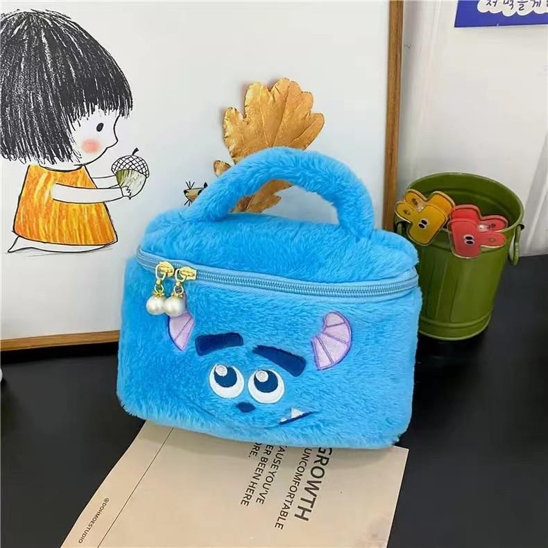 Adorable Plush Strawberry Bear Handbag For Women Spacious Makeup Organizer Bag