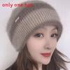 Womens Fashionable Double Pile Knitted Hat With No Brim Warm Headwear For Cold Seasons