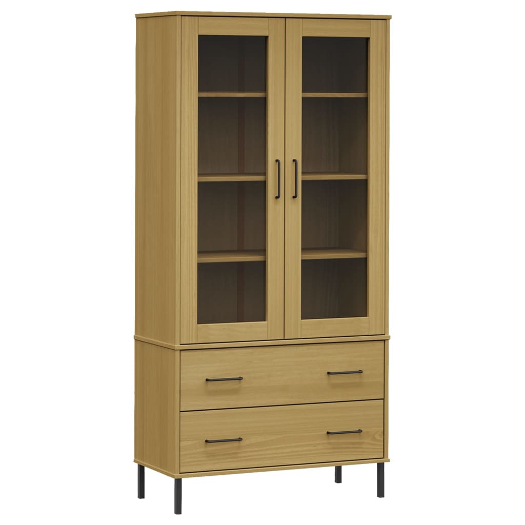 Vidaxl Oslo Shelf, Metal Legs, Brown, 85X35X172.5 Cm, Wood