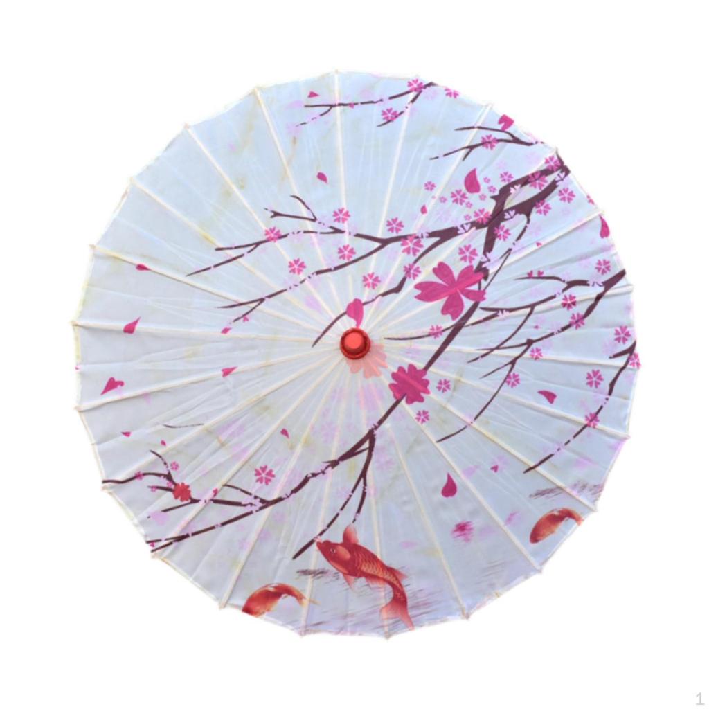 Chinese Oiled Paper Umbrella Classical Dance Silk Antique Oriental Parasol Decorative for