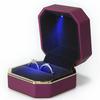 New 1PCS Ring Box Wedding Velvet Ring Case Organizer Jewelry Gift Box With Led Light For Proposal Engagement Ring Boxes