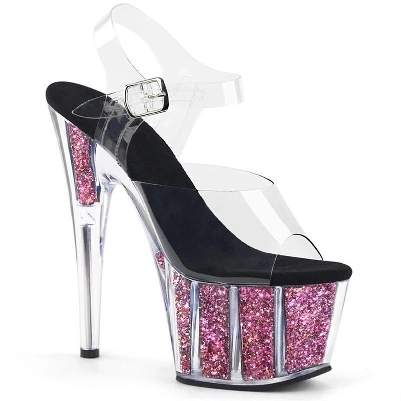 2025 summer Internet celebrity fashion high heels fashion shoes stiletto sandals transparent women's sandals high heels
