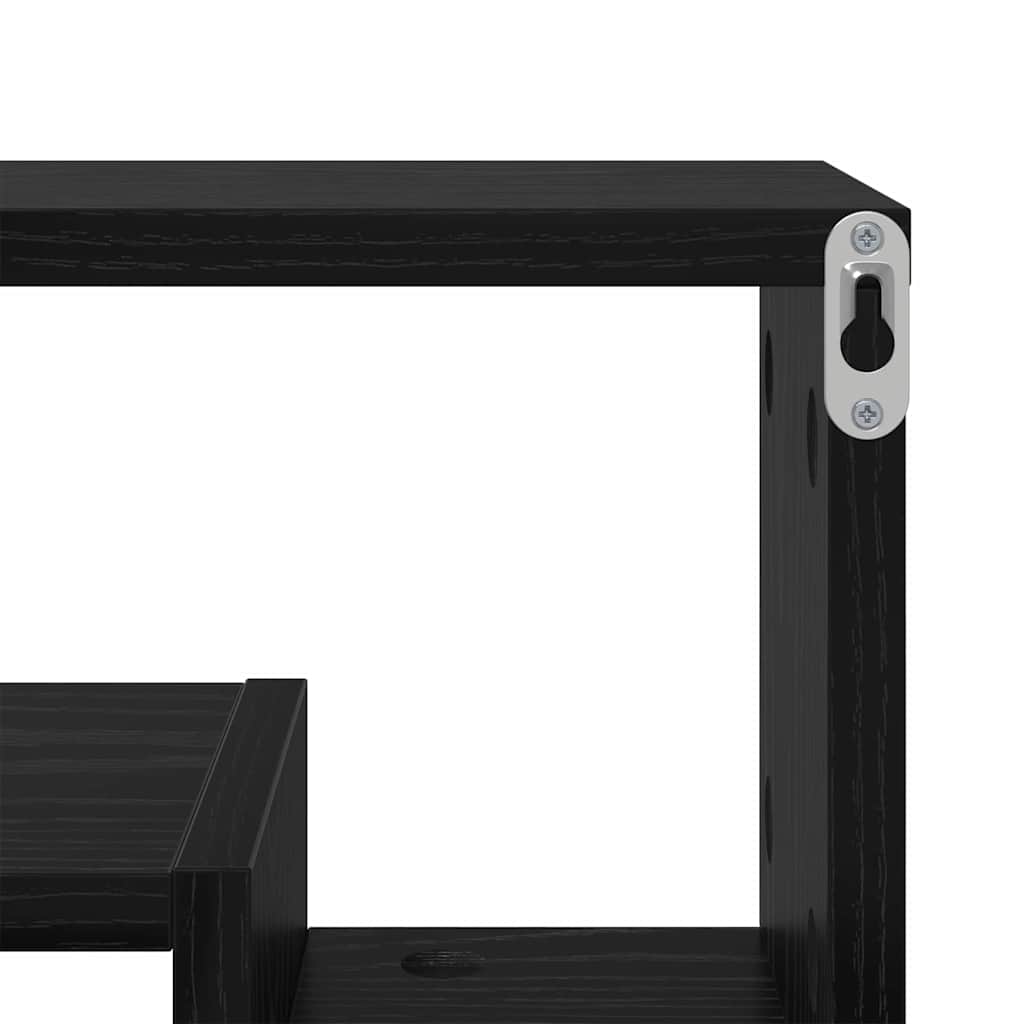 Wall Shelf Black Oak Look 82 x 15 x 51 cm Engineered Wood
