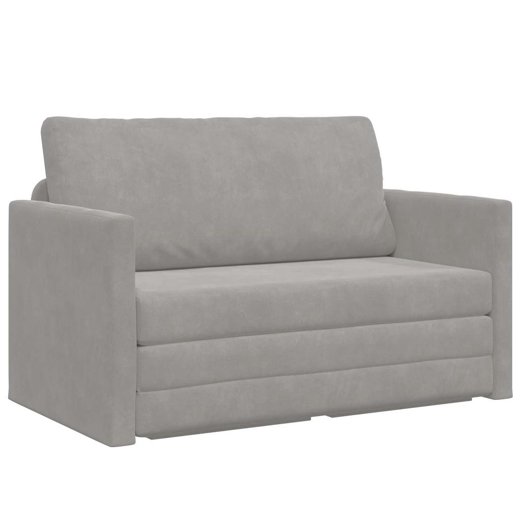 Grey Velvet Sofa Bed 124 X 71 X 78 Cm
