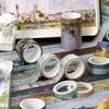 24Pcs Oil Painting Retro Washi Tape Stickers Gold Foil Stickers Colorful Collage Handbook Materials Scrapbook DIY Sticker Decoration