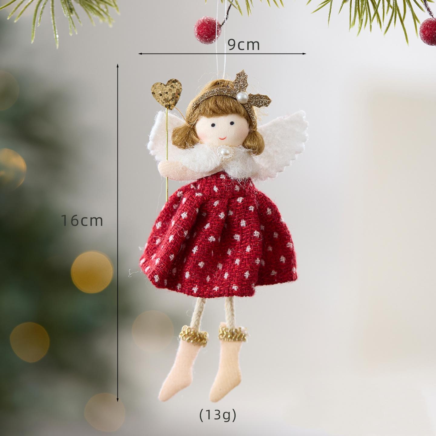 Angel Doll Ornament Festive Little Angel  Ornament Christmas Tree Decoration Adorable Fabric Angel Ornament For Christmas красный