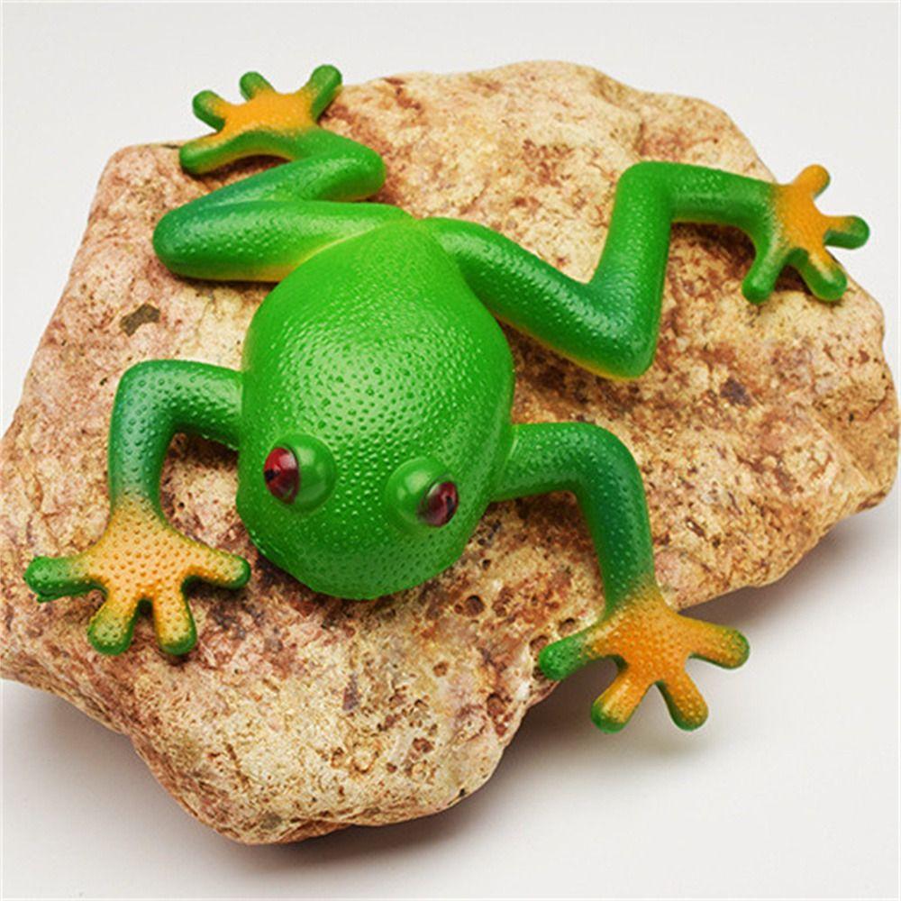 Adults Jokes Soft TPR Model Toy Spoof Squeeze Frog Simulation Frog Squeeze Toys Stretchable Frog