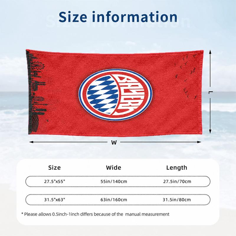 FC Bayern Münih Mikrofiber Plaj Havlusu Hızlı Kuruyan Kum Tutmaz Hafif Seyahat Yüzme Kamp İçin Plaj Havluları
