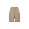 Nike Logo Print Ribbed Loose Fit Five-Point Shorts Women shorts Light-Yellow White DM6402-200