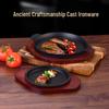 ZISIZ Cast Iron Teppanyaki BBQ Grill Pan