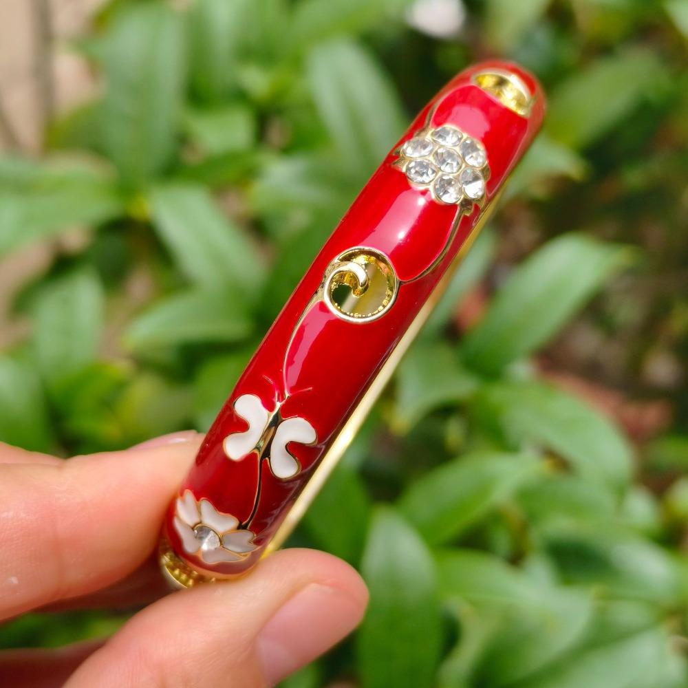 Traditional Enamel Bangle Enamel Rhinestone Encrusted Bangle India Cloisonne Bangle Jewelry Gifts