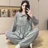 2025 Frühling/Sommer Reine Baumwolle Umstandspyjama für die Zeit nach der Geburt und zum Stillen - Atmungsaktiver Langarm-Cardigan Homewear