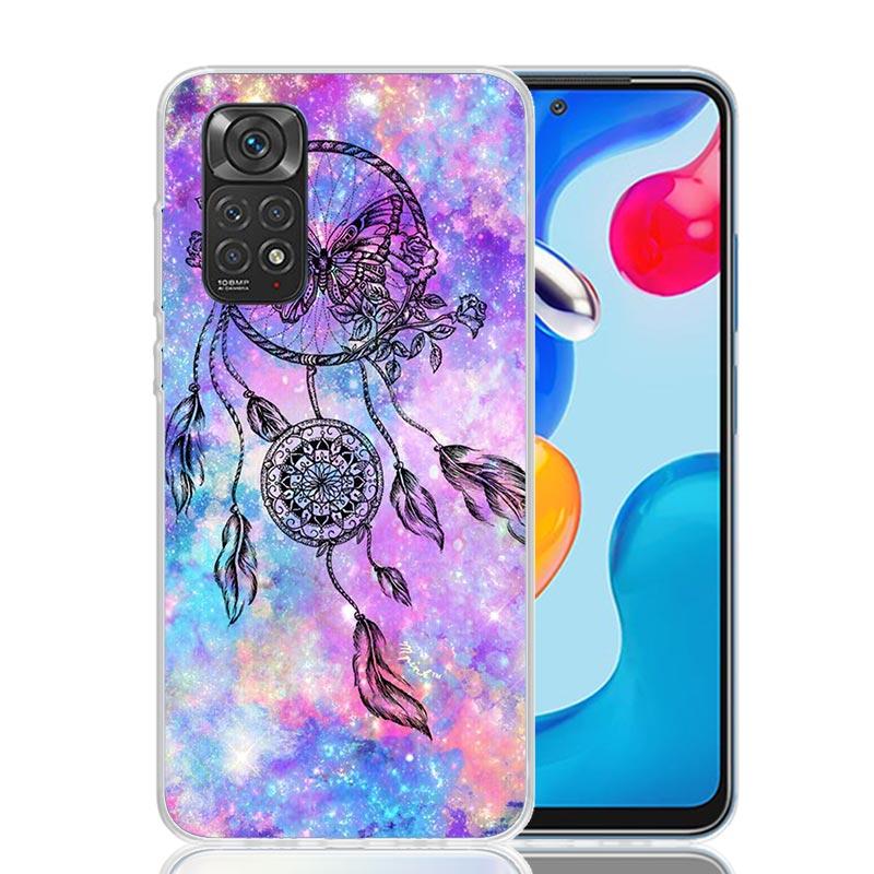 Retro Feather Dreamcatcher Phone Case For Xiaomi Redmi Note 15 14 13 12S 12 Pro Plus 11S 11E 11 11T 10S 10 Art Soft Pattern Cove